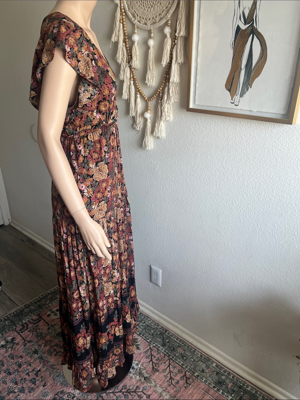 Angie Harvest Moon Maxi Dress Floral Tiered Maxi Dress - Picture 3 of 4